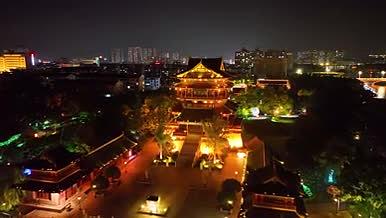 4k航拍泰州城市地标望海楼夜景视频的预览图